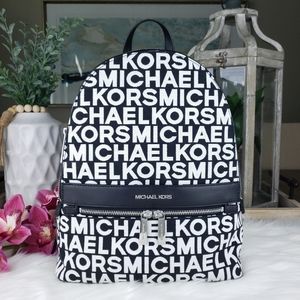 🌺NWT Michael Kors LG Kenly backpack Black white